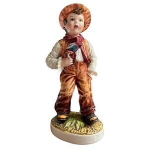 Rare Carlo Mollica Capodimonte Boy Holding Flowers Porcelain Figurine Signed